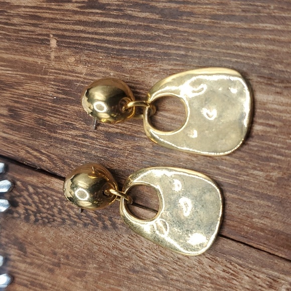 E651 door knocker abstract dangle earrings‎ 1980s - Picture 1 of 2